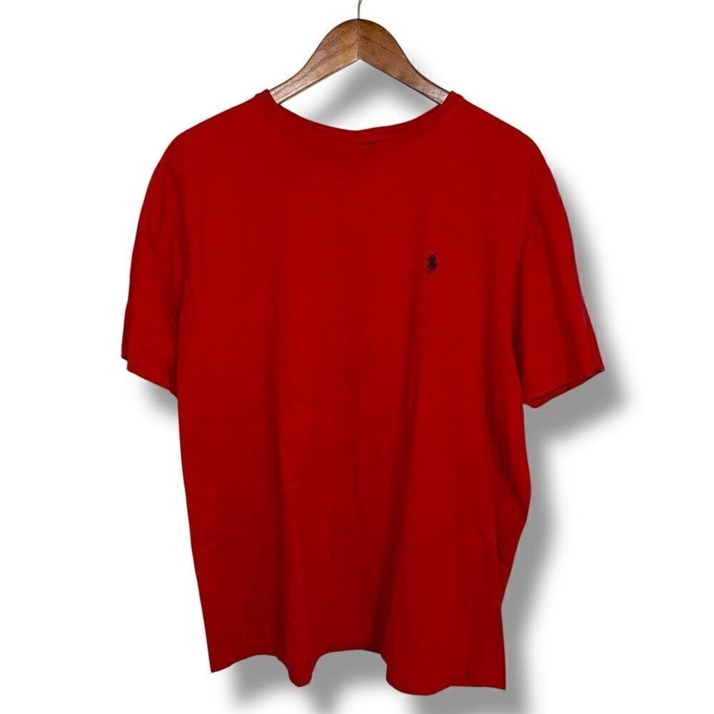 90s Polo Ralph Lauren Ralph Red Cotton S/S T-Shirt Sz XL